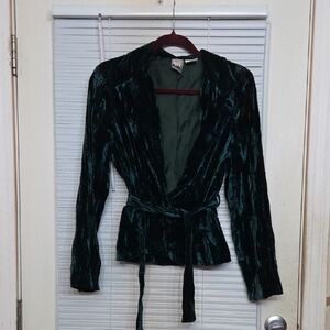 Star City Deep Green Crushed Velvet Blazer